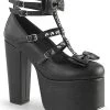Demonia TORMENT-600 Black Vegan Leather Platform Mary Jane Heels