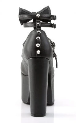 Demonia Sale TORMENT-600 Black Vegan Leather Platform Mary Jane Heels (Last Pair: Size 7)