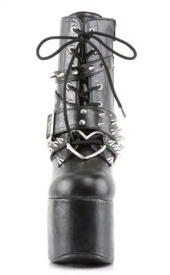 Demonia Shoes TORMENT-700 Black Vegan Leather Platform Boots