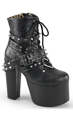 Demonia Shoes TORMENT-700 Black Vegan Leather Platform Boots