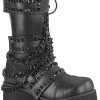 Demonia Shoes TRASHVILLE-138 Black Vegan Leather Platform Boots