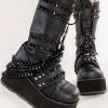 Demonia TRASHVILLE-138 Black Vegan Leather Platform Boots (Last Pair: 4M/6W) 1 Demonia TRASHVILLE-138 Black Vegan Leather Platform Boots (Last Pair: 4M/6W)