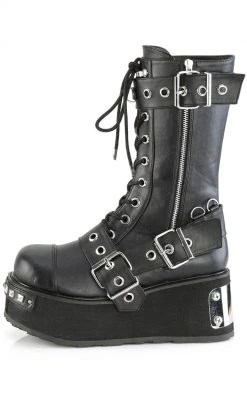 Demonia Shoes TRASHVILLE-250 Black Vegan Leather Platform Boots 9 Demonia Shoes TRASHVILLE-250 Black Vegan Leather Platform Boots