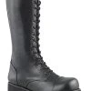 Demonia Shoes TRASHVILLE-502 Black Vegan Leather Platform Boots