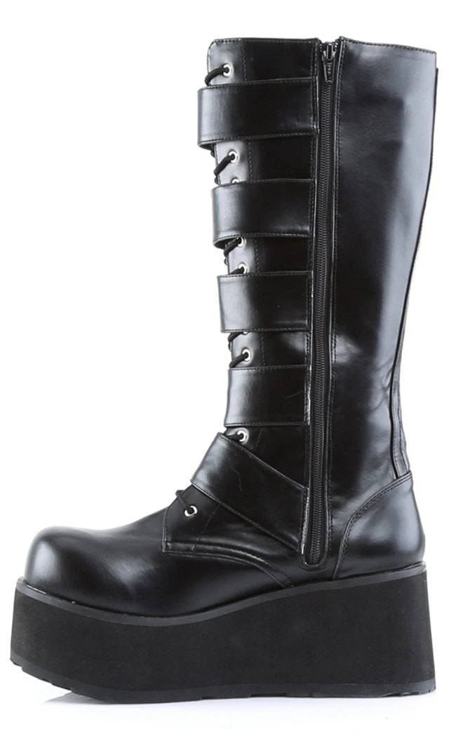 Demonia TRASHVILLE-518 Black Vegan Leather Platform Knee High Boots (Au Stock) Shoes 7 Demonia TRASHVILLE-518 Black Vegan Leather Platform Knee High Boots (Au Stock) Shoes