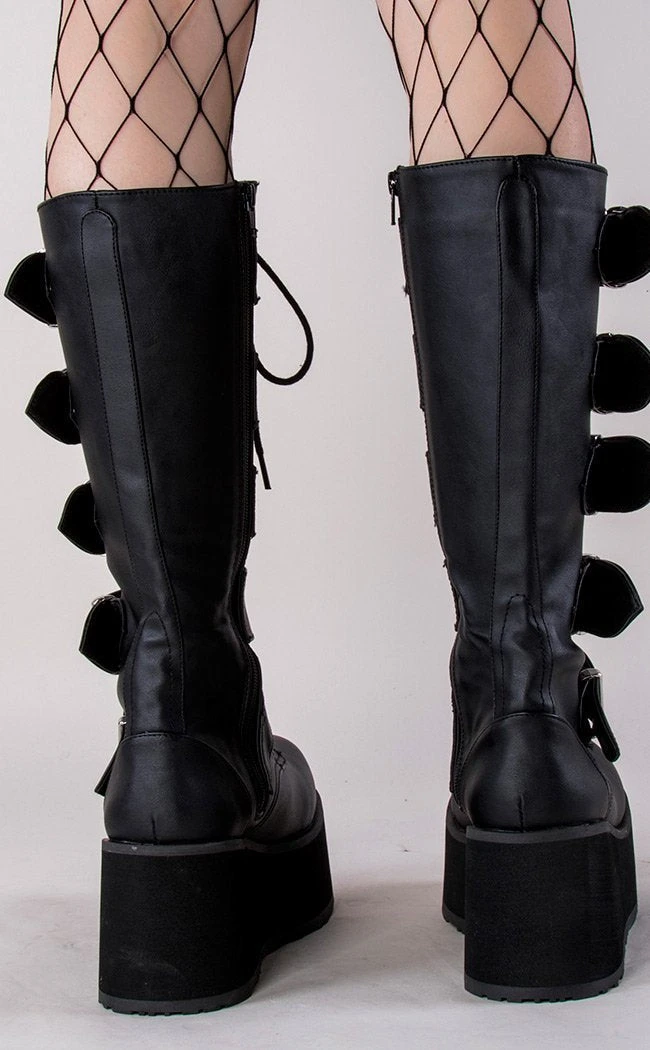 Demonia TRASHVILLE-518 Black Vegan Leather Platform Knee High Boots (Au Stock) Shoes 8 Demonia TRASHVILLE-518 Black Vegan Leather Platform Knee High Boots (Au Stock) Shoes