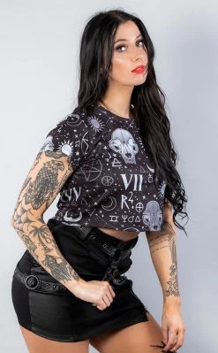 Drop Dead Gorgeous The Alchemist's Cat Crop Tee