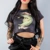Drop Dead Gorgeous The Mandrake & The Moon Crop Tee Clothing 1 Drop Dead Gorgeous The Mandrake & The Moon Crop Tee Clothing