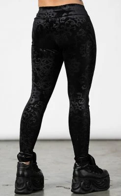 Killstar To Ashes Velvet Leggings Clothing
