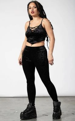 Killstar To Ashes Velvet Leggings Clothing