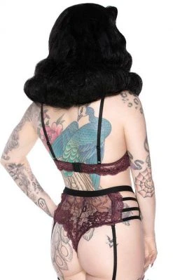 Killstar Clothing Tortured Souls Bra | Wine