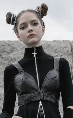 Punk Rave Clothing Tresspasser Biker Crop