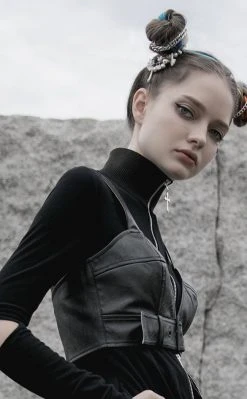 Punk Rave Clothing Tresspasser Biker Crop