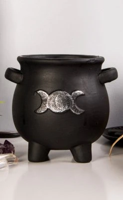 Homewares Home & Gifts Triple Moon Cauldron Plant Pot