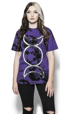BlackCraft Clothing Triple Moon Purple Lightning Dye Tee