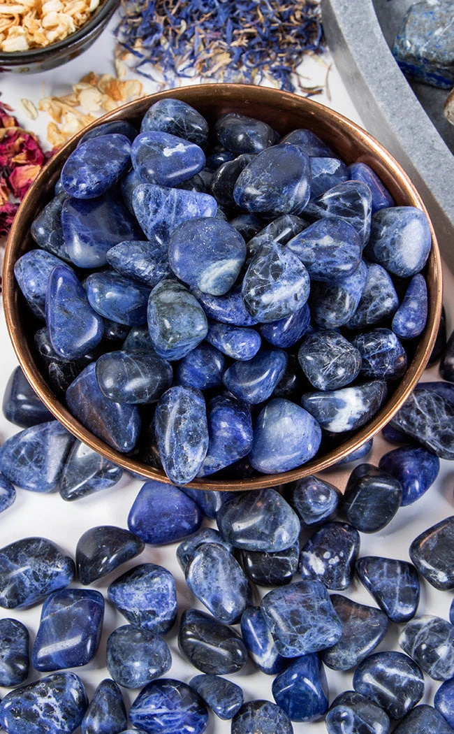 Crystals Tumbled Stones | Sodalite Witchcraft 3 Crystals Tumbled Stones | Sodalite Witchcraft