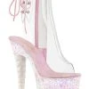 Pleaser Pole Shoes UNICORN-1018C White Opalescent Ankle Boots