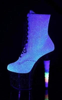 Pleaser Pole Shoes UNICORN-1020G Iridescent Glitter Ankle Boots
