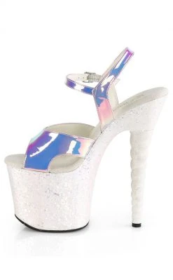 Pleaser UNICORN-711LG Purple Hologram And Glitter Heels