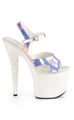 Pleaser UNICORN-711LG Purple Hologram And Glitter Heels