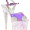 Pleaser UNICORN-711LG Purple Hologram And Glitter Heels