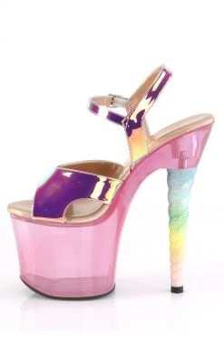 Pleaser Pole Shoes UNICORN-711T Pink Shifting TPU/ Bubblegum Pink Tinted Heels