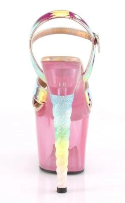 Pleaser Pole Shoes UNICORN-711T Pink Shifting TPU/ Bubblegum Pink Tinted Heels