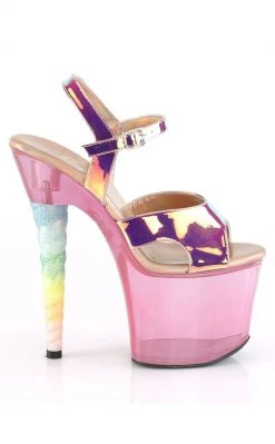 Pleaser Pole Shoes UNICORN-711T Pink Shifting TPU/ Bubblegum Pink Tinted Heels