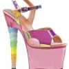 Pleaser Pole Shoes UNICORN-711T Pink Shifting TPU/ Bubblegum Pink Tinted Heels
