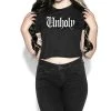 BlackCraft Unholy Flowy Crop Tee Clothing