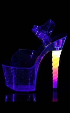 Pleaser Unicorn-708 Black/Clear Heels Pole Shoes