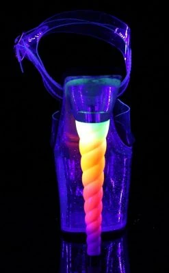 Pleaser Unicorn-708 Black/Clear Heels Pole Shoes