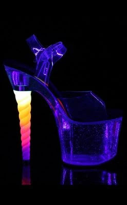 Pleaser Unicorn-708 Black/Clear Heels Pole Shoes