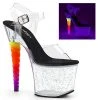 Pleaser Unicorn-708 Black/Clear Heels Pole Shoes