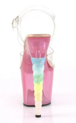 Pleaser Unicorn-708T Clear Pink Tinted Heels