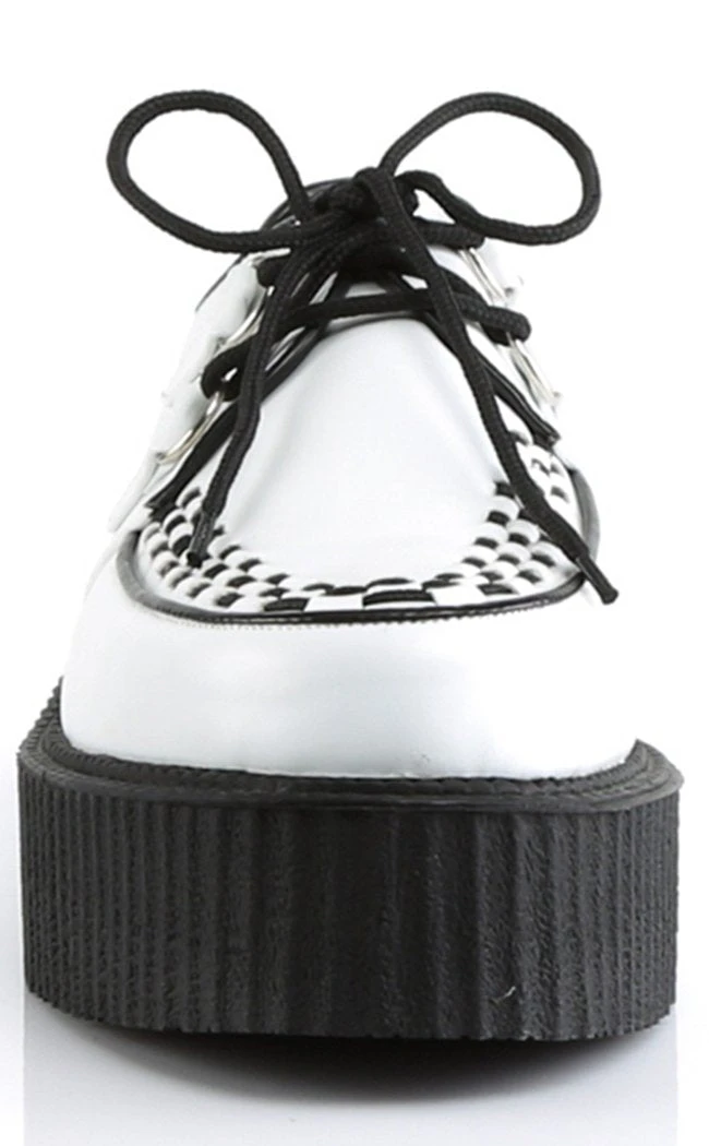 Demonia V-CREEPER-502 White Vegan Leather Creepers Shoes 4 Demonia V-CREEPER-502 White Vegan Leather Creepers Shoes