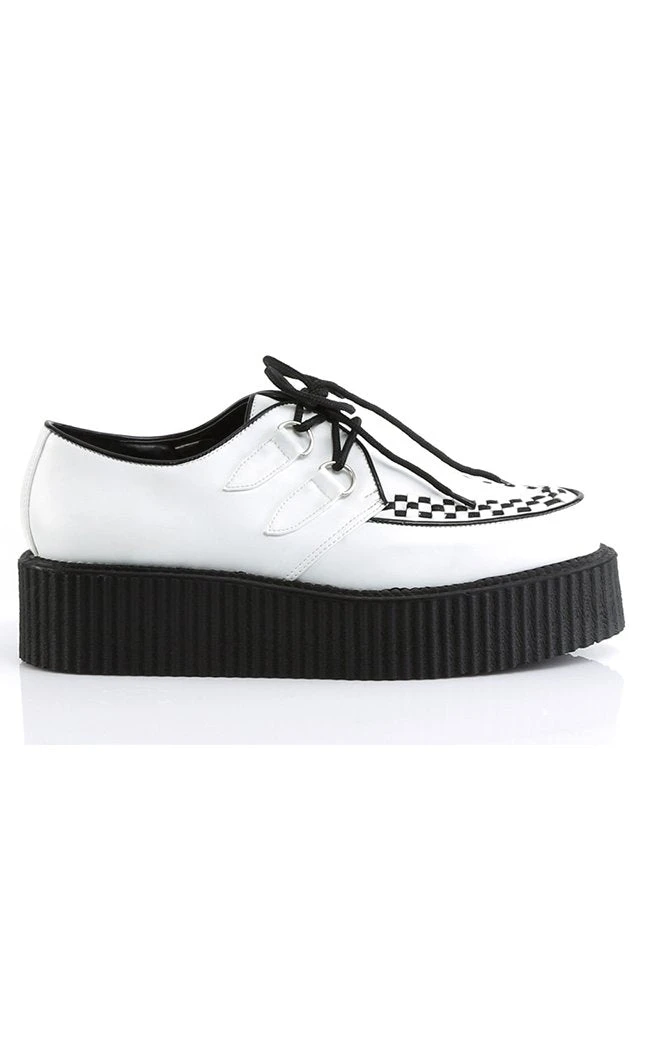 Demonia V-CREEPER-502 White Vegan Leather Creepers Shoes 7 Demonia V-CREEPER-502 White Vegan Leather Creepers Shoes