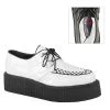 Demonia V-CREEPER-502 White Vegan Leather Creepers Shoes