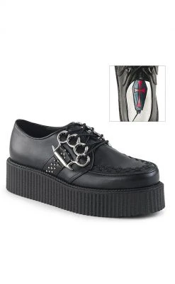 Demonia V-CREEPER-516 Black Vegan Leather Creepers Shoes