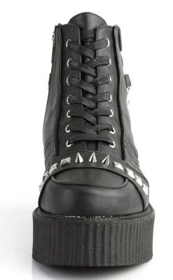 Demonia V-CREEPER-565 Black Vegan Leather Creeper Ankle Boots Shoes