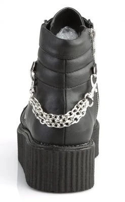Demonia V-CREEPER-565 Black Vegan Leather Creeper Ankle Boots Shoes