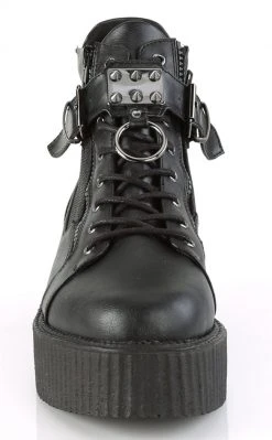Demonia V-CREEPER-566 Black Vegan Leather Creeper Ankle Boots