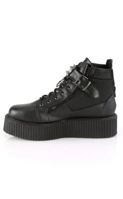 Demonia V-CREEPER-566 Black Vegan Leather Creeper Ankle Boots