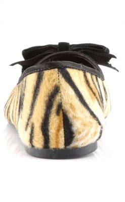 Demonia VAIL-02 Tiger Print Faux Fur Ballet Flats Shoes