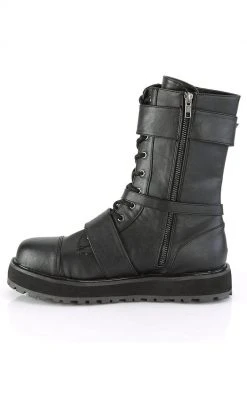 Demonia VALOR-220 Black Vegan Leather Boots Shoes
