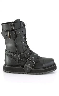 Demonia VALOR-220 Black Vegan Leather Boots Shoes