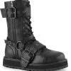 Demonia VALOR-220 Black Vegan Leather Boots Shoes