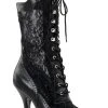 Funtasma VICTORIAN-116X Blk Pu-Lace Boots