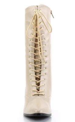 Funtasma VICTORIAN-120 Cream Pu Boots