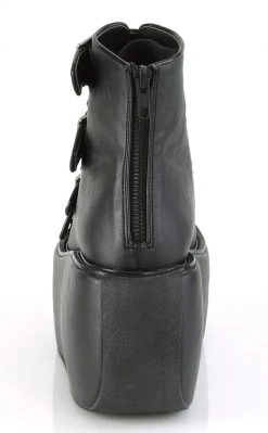 Demonia VIOLET-150 Black Vegan Leather Peeptoe Boots Shoes